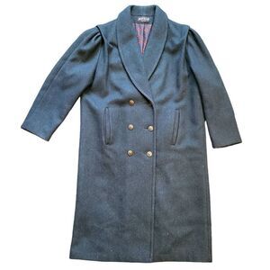 Vintage 1970s Jofeld Coat Women's 2X Green Long Double Breasted Wool USA Made